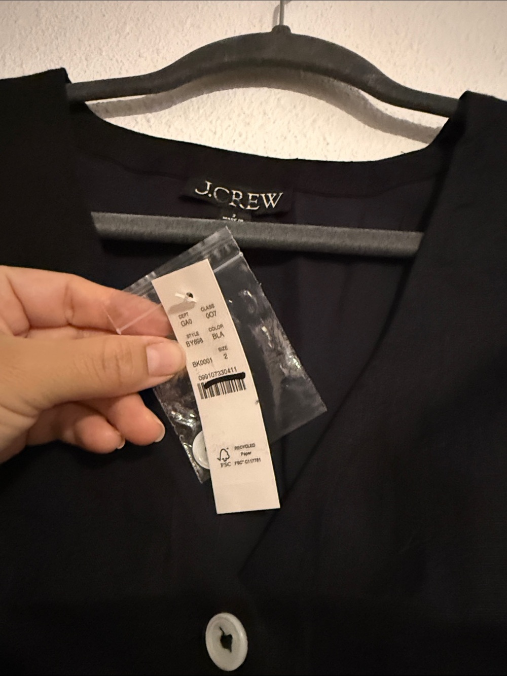 J.Crew Slim-Fit Linen Vest in Black - Picture 3 of 5